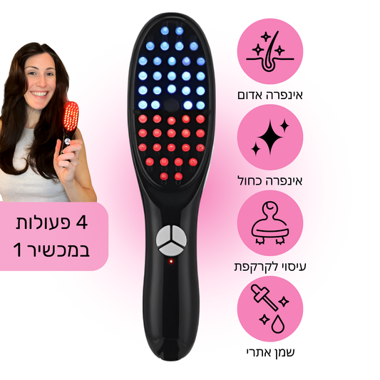 BlissBrush מברשת שיער עם מפזר שמן למניעת נשירה ועידוד צמיחת השיער