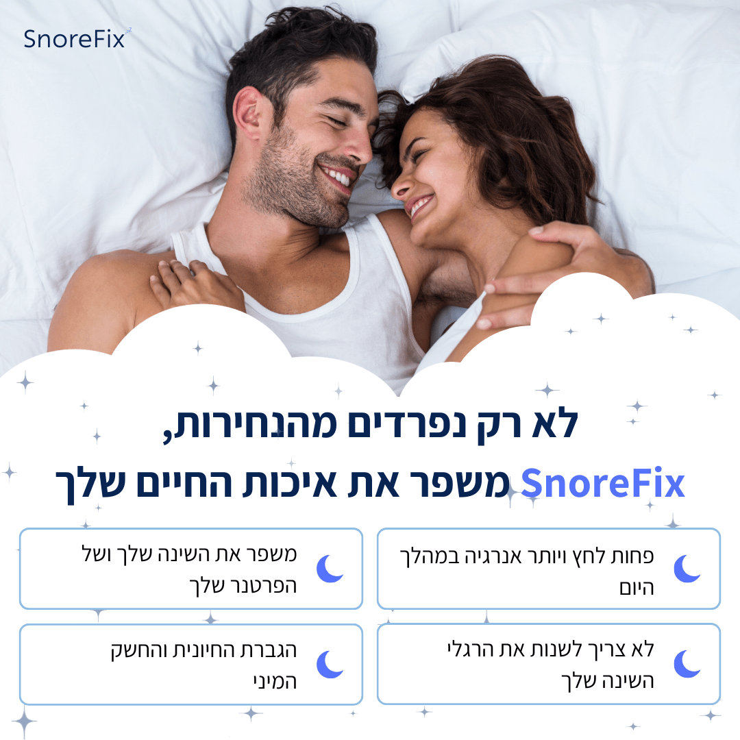 הפסיקו לנחור והחזירו שקט לשינה ולזוגיות עם SnoreFix - BLISS SHOP